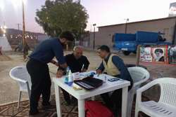برپایی درمانگاه جهادی در پیاده‌روی جاماندگان اربعین حسینی خنج توسط کانون بسیج جامعه پزشکی این شهرستان